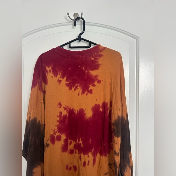 Free People Be Free Tie Dye Long Sleeve T-Shirt in French Roast size XL 70s - Picture 9 of 12